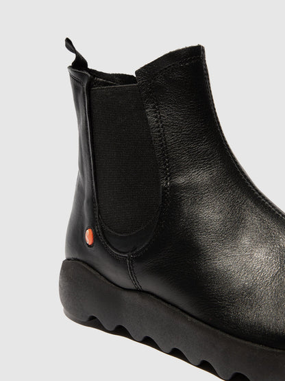 Botins Chelsea em pele suave Softinos WHAD765SOF preto com elástico preto