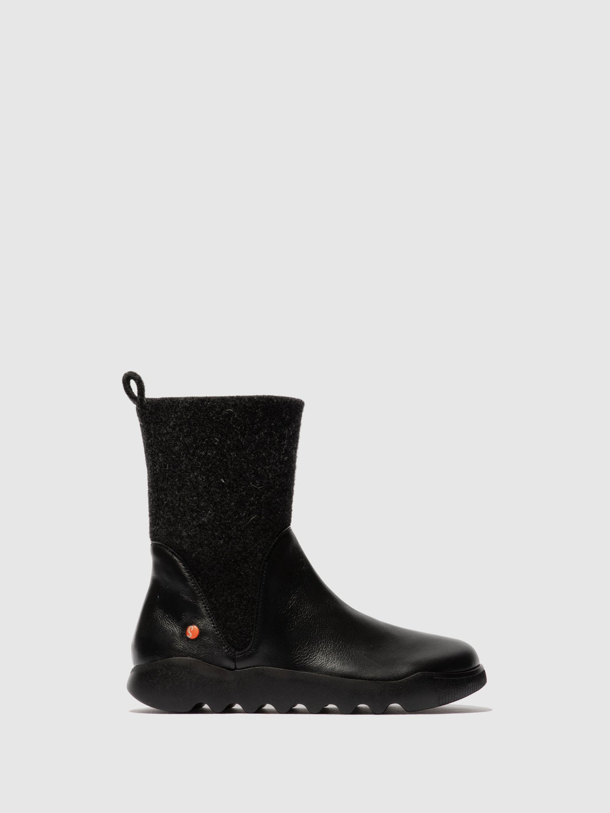 Botins com fecho em pele suave Softinos WUMI773SOF preto/feltro antracite