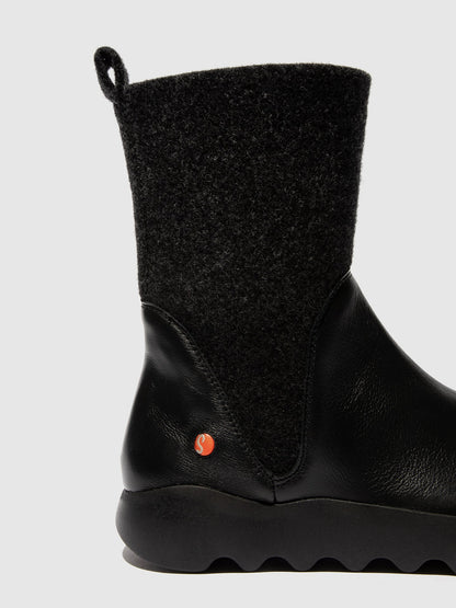 Botins com fecho em pele suave Softinos WUMI773SOF preto/feltro antracite