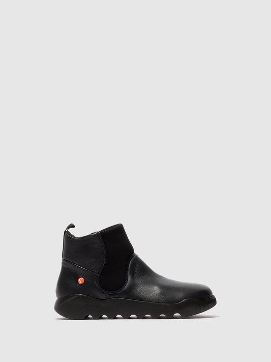 Botins com elásticos em pele suave Softinos WARY802SOF azul-marinho