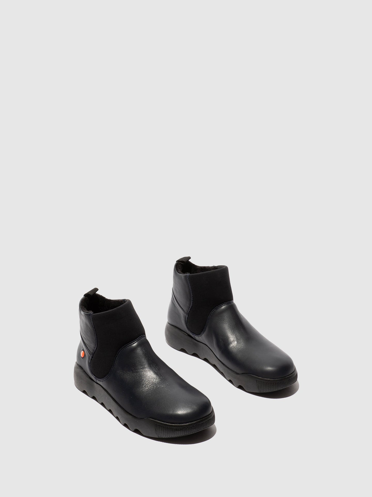 Botins com elásticos em pele suave Softinos WARY802SOF azul-marinho