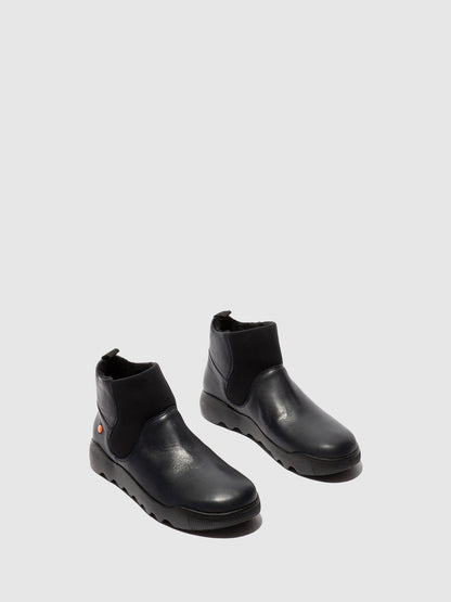 Botins com elásticos em pele suave Softinos WARY802SOF azul-marinho