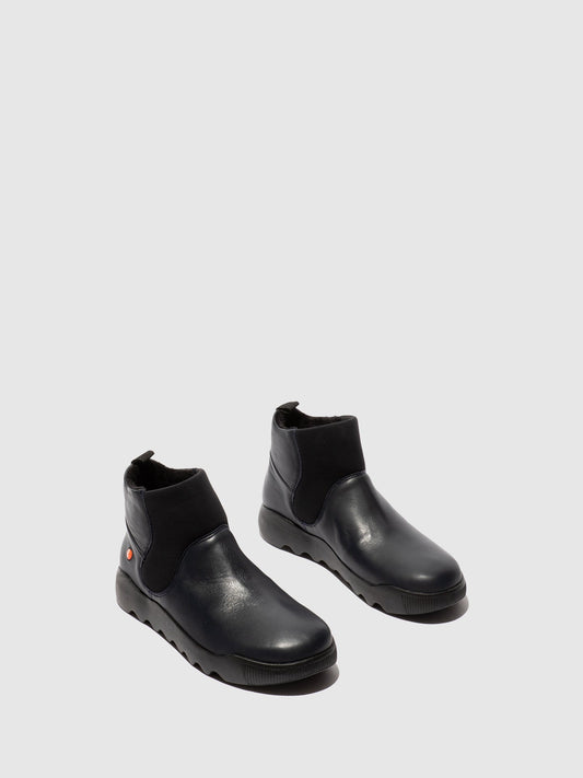 Botins com elásticos em pele suave Softinos WARY802SOF azul-marinho