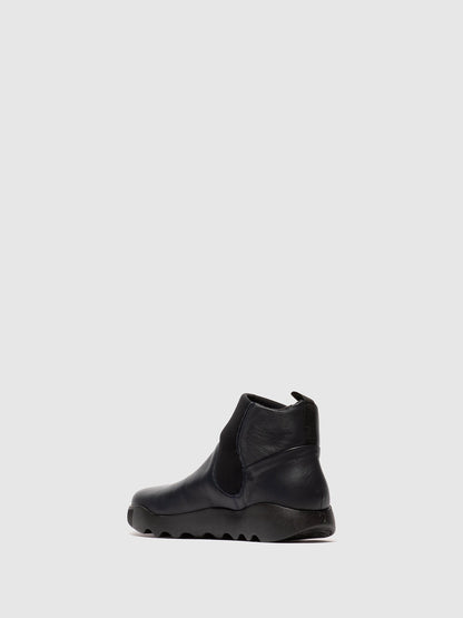 Botins com elásticos em pele suave Softinos WARY802SOF azul-marinho