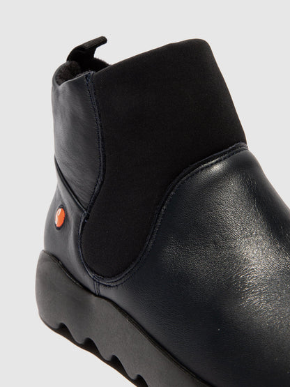 Botins com elásticos em pele suave Softinos WARY802SOF azul-marinho
