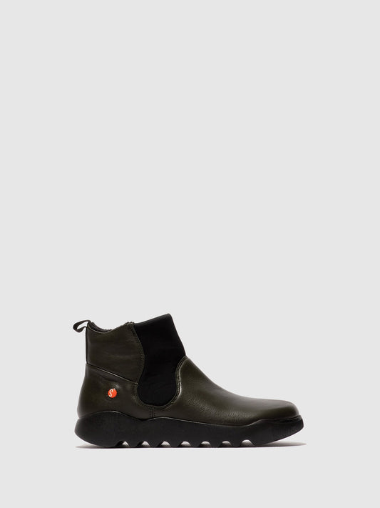 Botins com elásticos em pele suave Softinos WARY802SOF verde militar