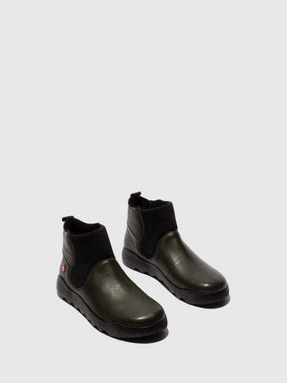 Botins com elásticos em pele suave Softinos WARY802SOF verde militar