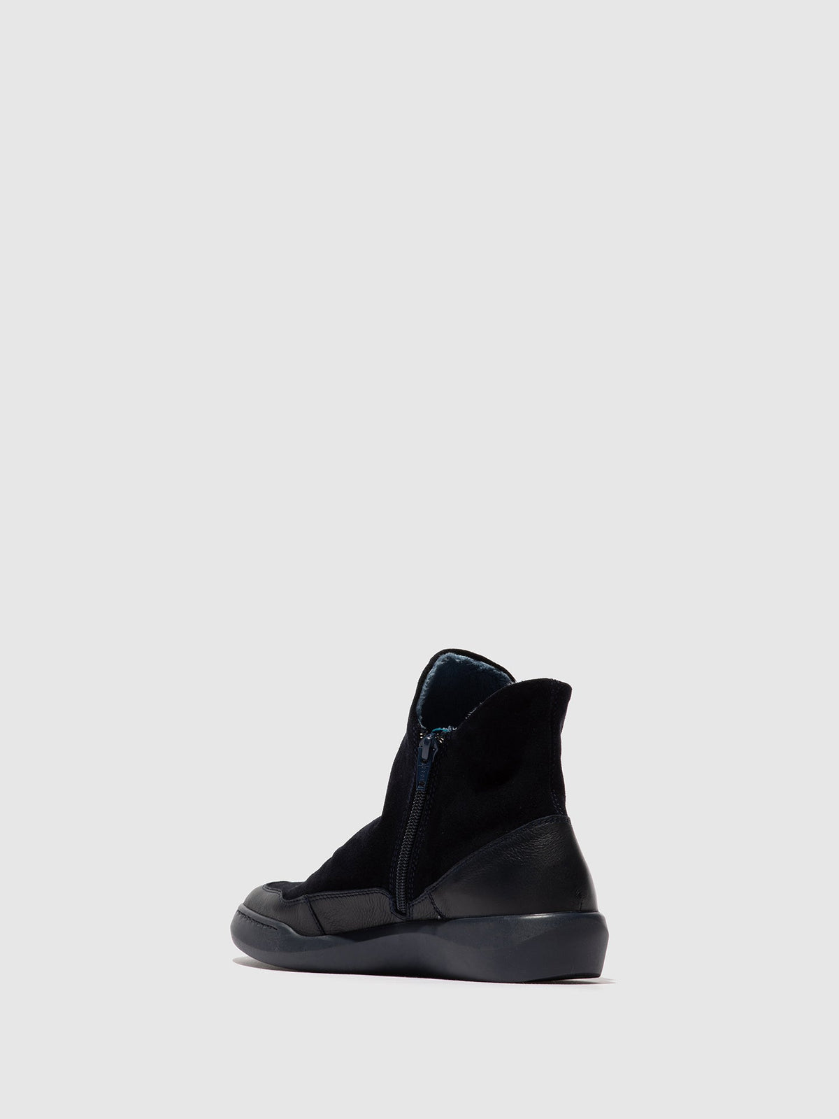 Botins com fecho em pele suave Softinos BUDY805SOF azul-marinho/azul denim