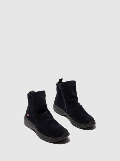 Botins com fecho em pele suave Softinos GUJY812SOF azul-marinho