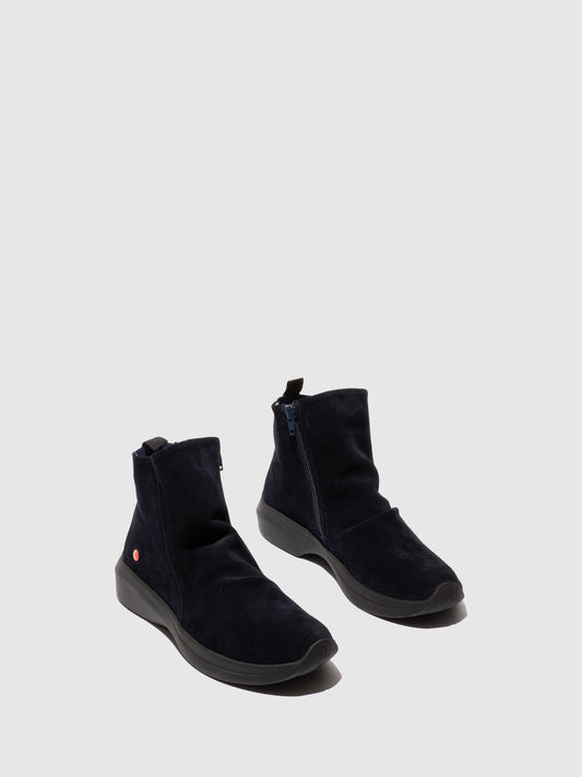 Botins com fecho em pele suave Softinos GUJY812SOF azul-marinho
