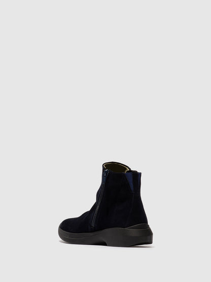 Botins com fecho em pele suave Softinos GUJY812SOF azul-marinho