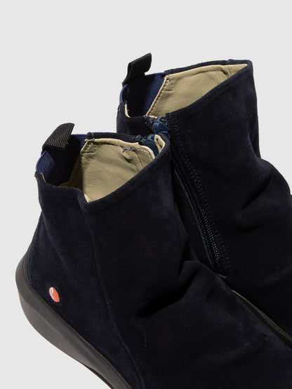 Botins com fecho em pele suave Softinos GUJY812SOF azul-marinho