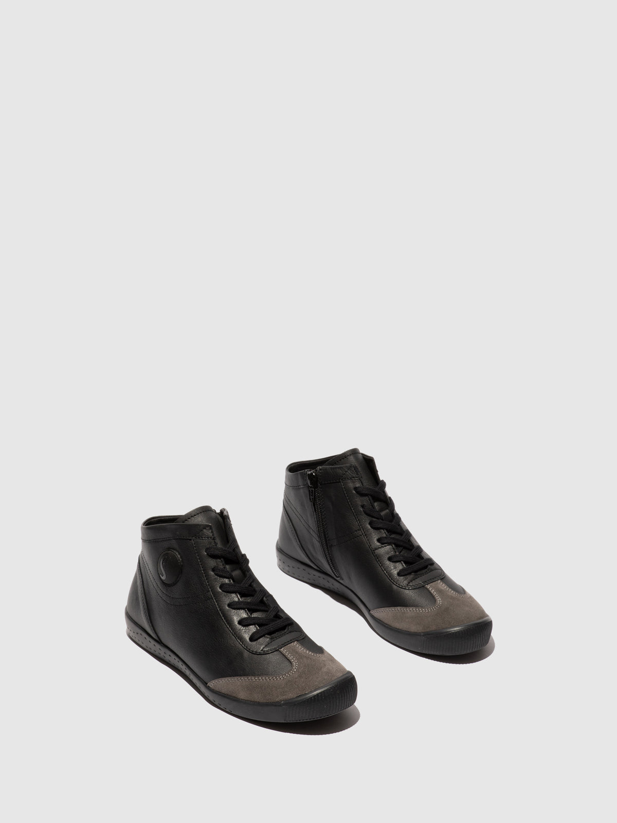 Botins em pele suave Softinos IMBO preto/carvão