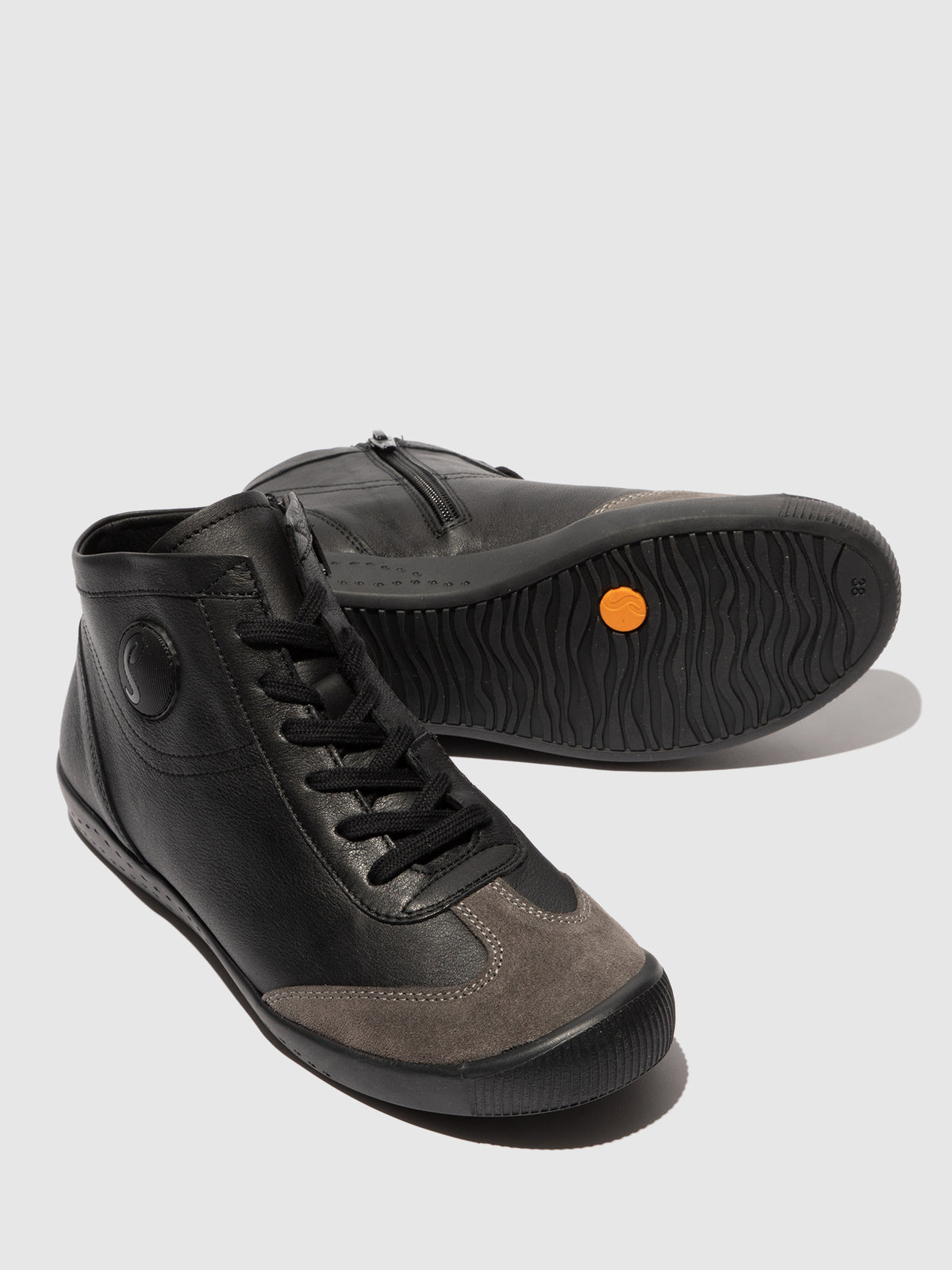 Botins em pele suave Softinos IMBO preto/carvão