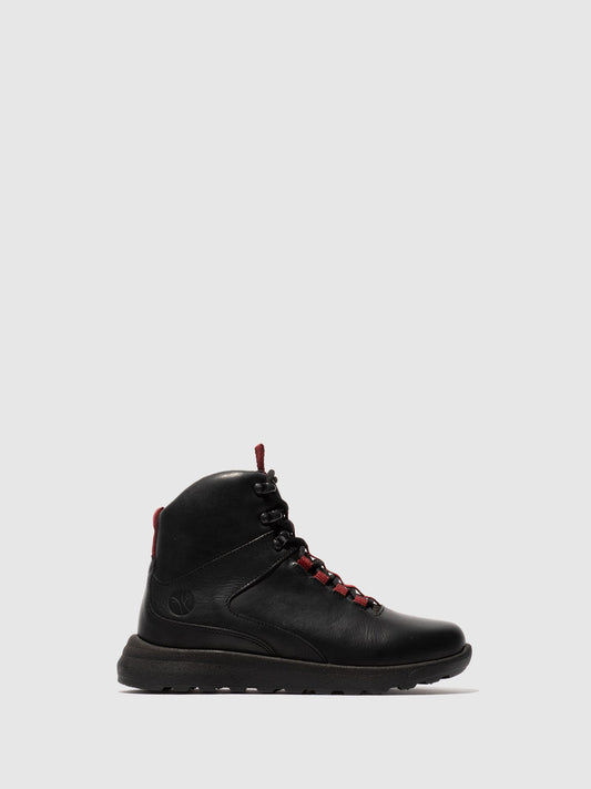 Botins com Atacadores em Pele Fred & Frederico RAIK Preto