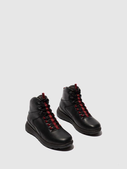 Botins com Atacadores em Pele Fred & Frederico RAIK Preto
