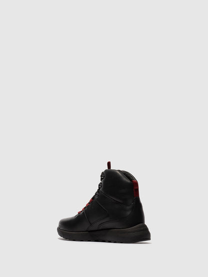 Botins com Atacadores em Pele Fred & Frederico RAIK Preto