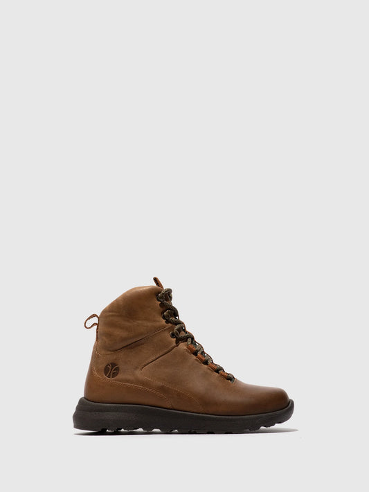 Botins com Atacadores em Pele Fred & Frederico RAIK Camel