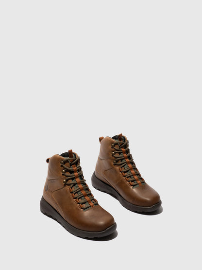 Botins com Atacadores em Pele Fred & Frederico RAIK Camel