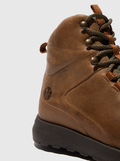 Botins com Atacadores em Pele Fred & Frederico RAIK Camel