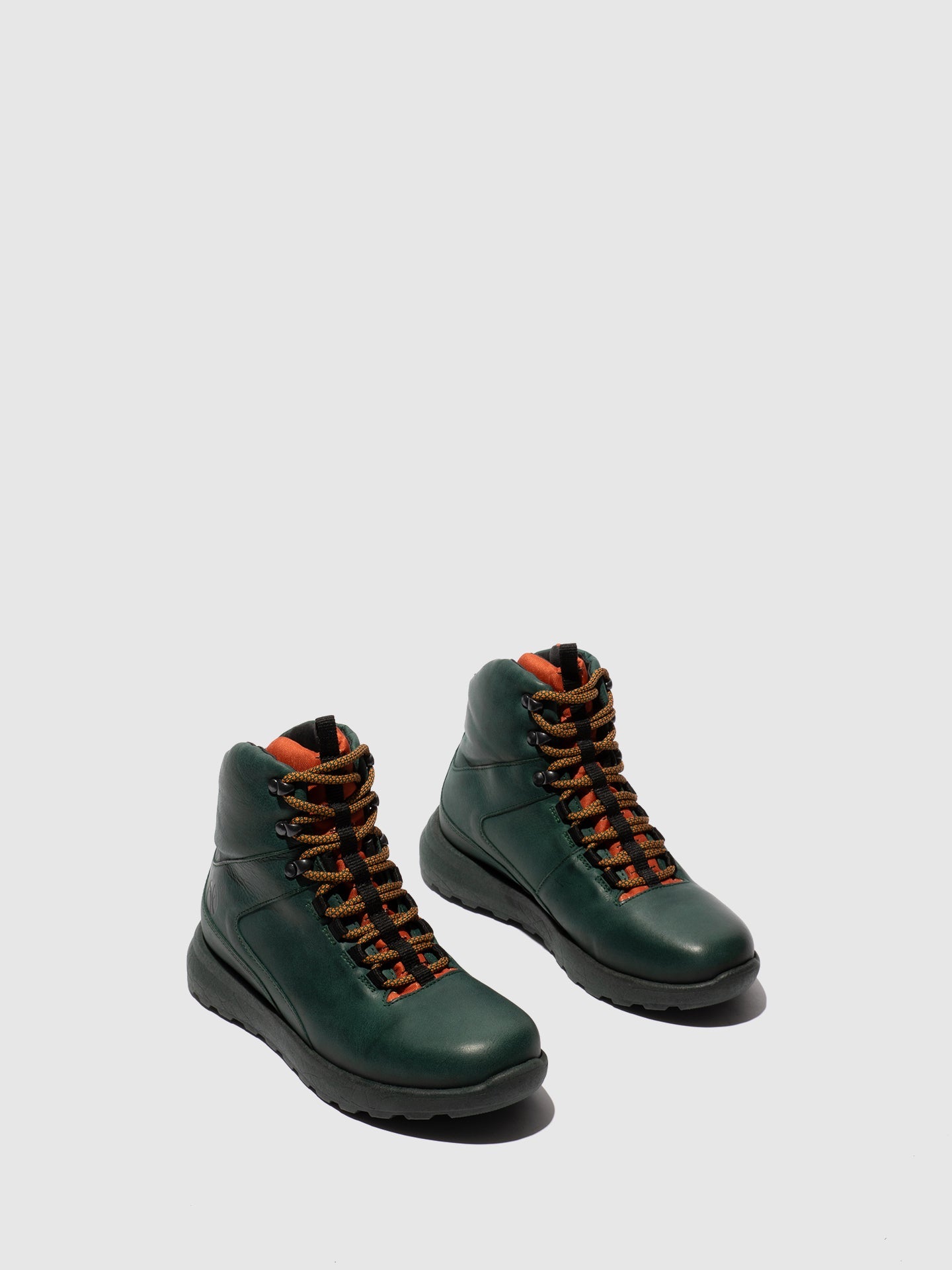 Botins com Atacadores em Pele Fred & Frederico RAIK Verde e Brick