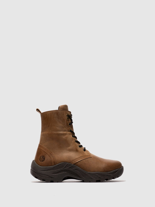 Botins com Atacadores em Pele Fred & Frederico REWU Camel