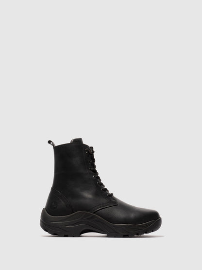 Botins com Atacadores em Pele Fred & Frederico REWU Preto