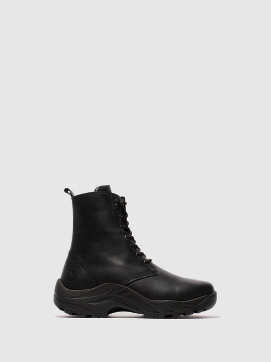 Botins com Atacadores em Pele Fred & Frederico REWU Preto
