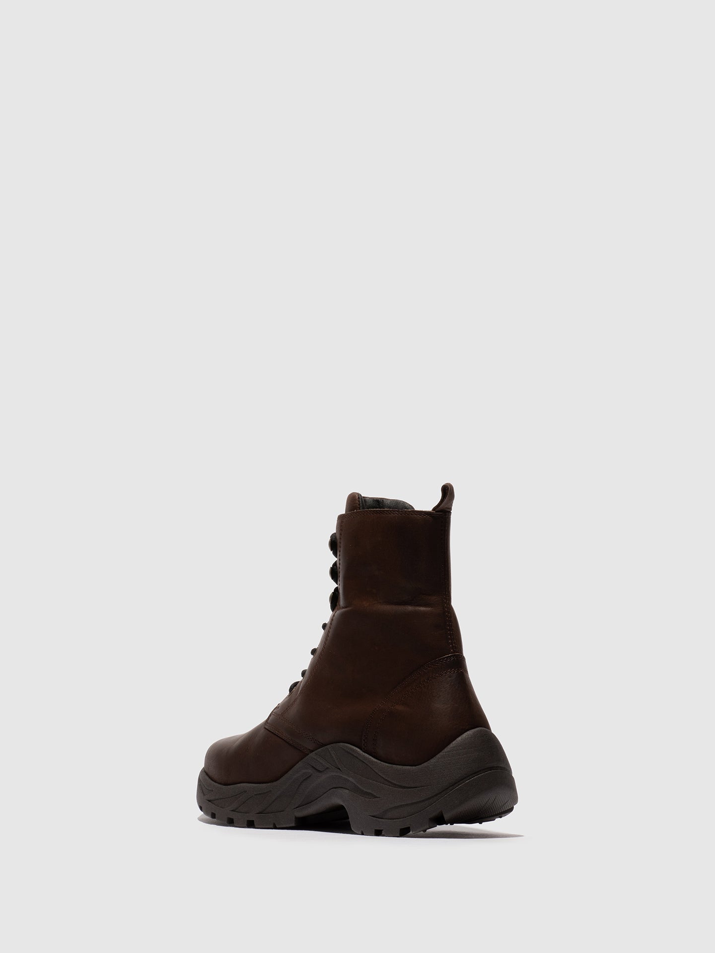 Botins com Atacadores em Pele Fred & Frederico REWU Castanho Escuro