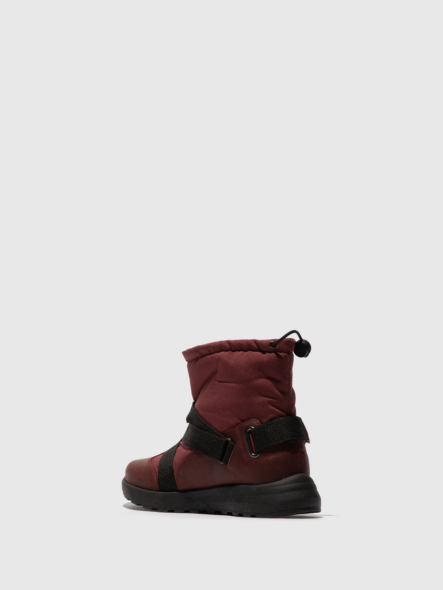 Botins com Fivela em Nylon e Pele Fred & Frederico RIGE Bordô Escuro