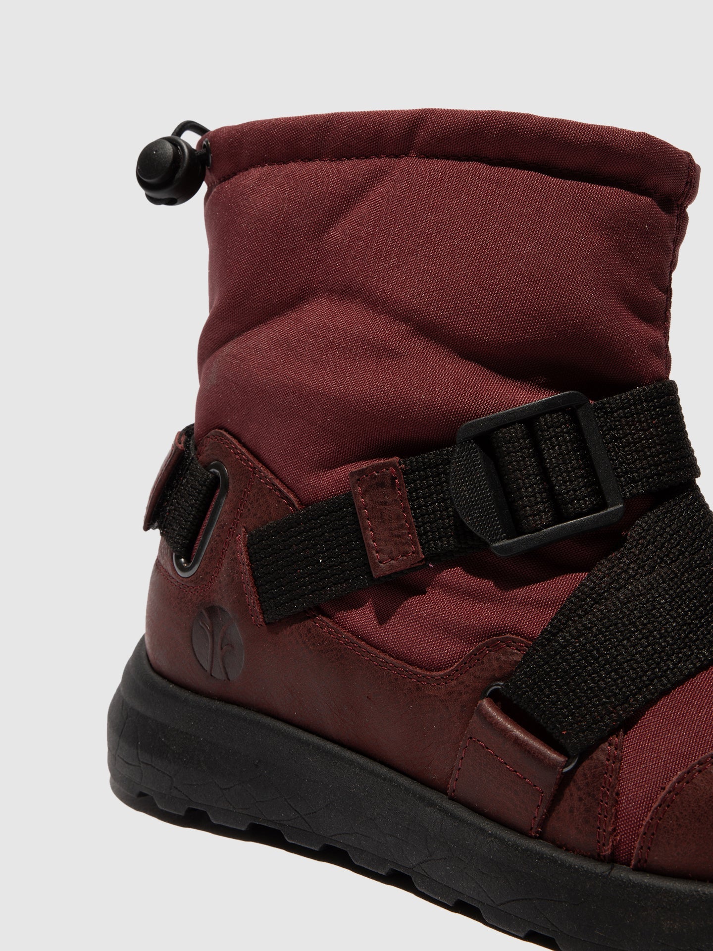 Botins com Fivela em Nylon e Pele Fred & Frederico RIGE Bordô Escuro