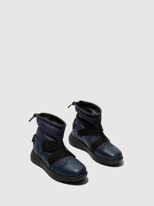 Botins com Fivela em Nylon e Pele Fred & Frederico RIGE Azul