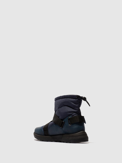 Botins com Fivela em Nylon e Pele Fred & Frederico RIGE Azul