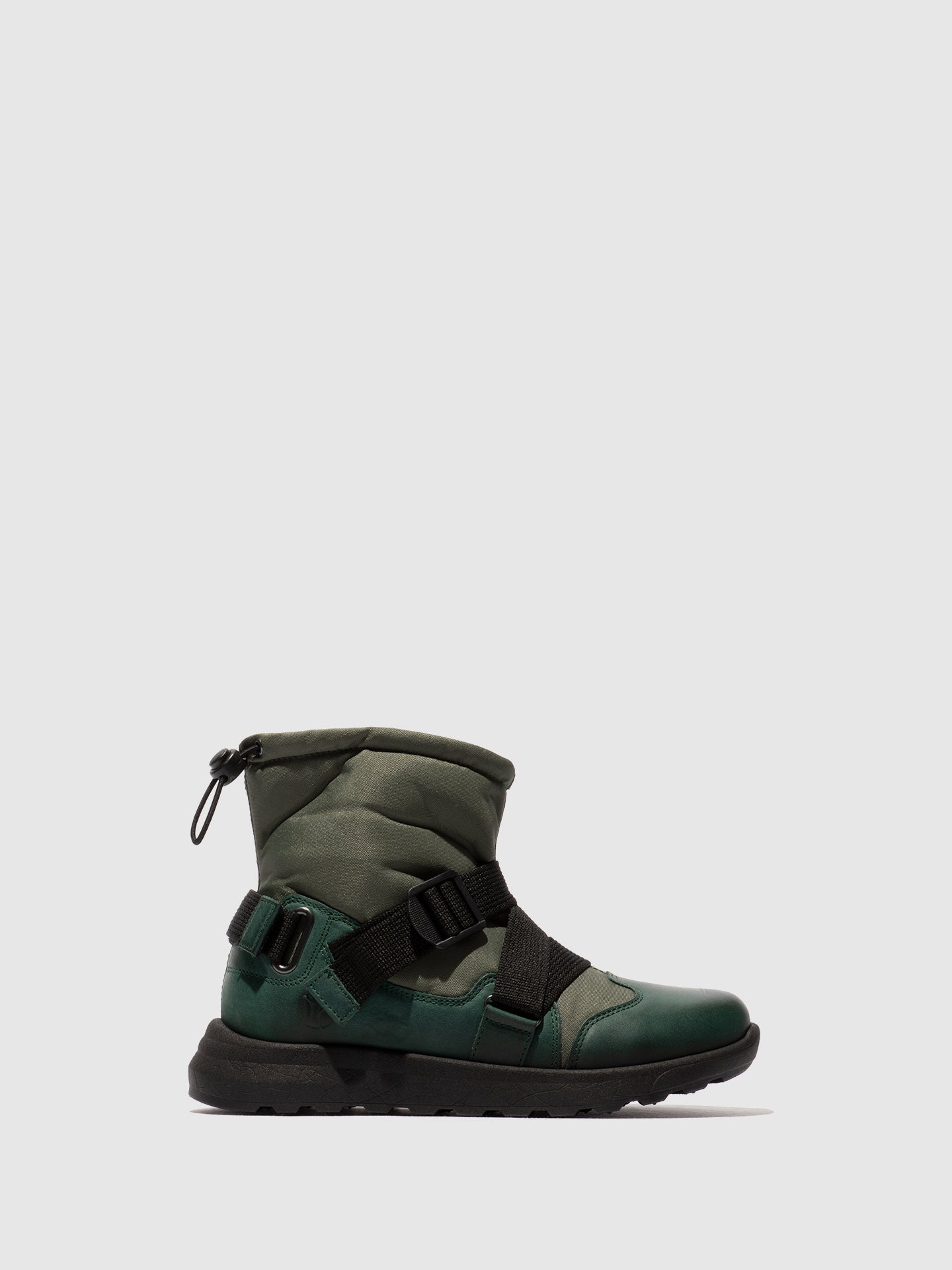 Botins com Fivela em Nylon e Pele Fred & Frederico RIGE Verde