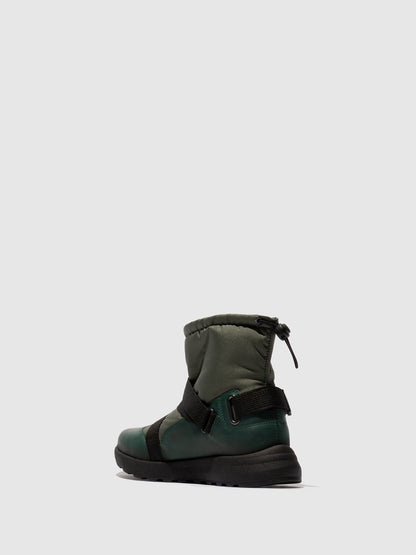 Botins com Fivela em Nylon e Pele Fred & Frederico RIGE Verde