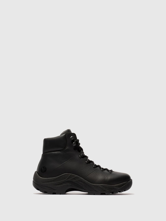 Botins com Atacadores em Pele Fred & Frederico RIXE Preto