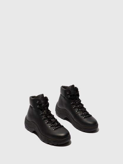 Botins com Atacadores em Pele Fred & Frederico RIXE Preto
