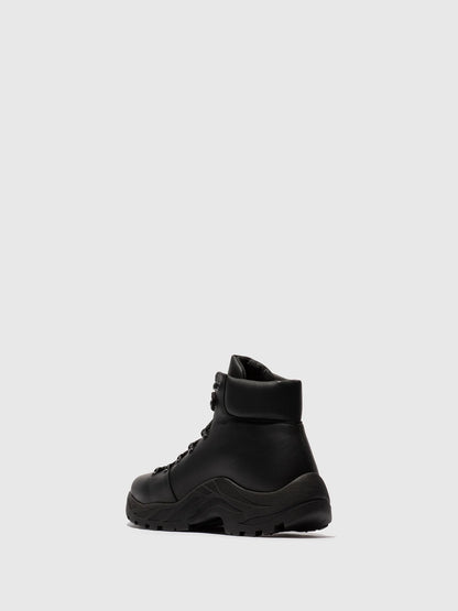Botins com Atacadores em Pele Fred & Frederico RIXE Preto