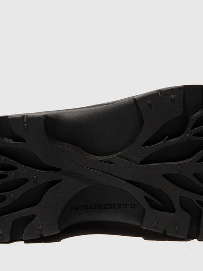Botins com Atacadores em Pele Fred & Frederico RIXE Preto