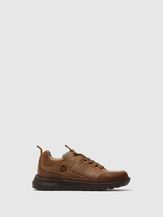 Sapatos com Atacadores em Pele Fred & Frederico ROFY Camel Khaki