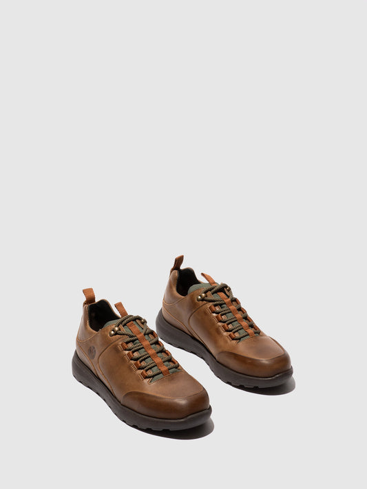 Sapatos com Atacadores em Pele Fred & Frederico ROFY Camel Khaki