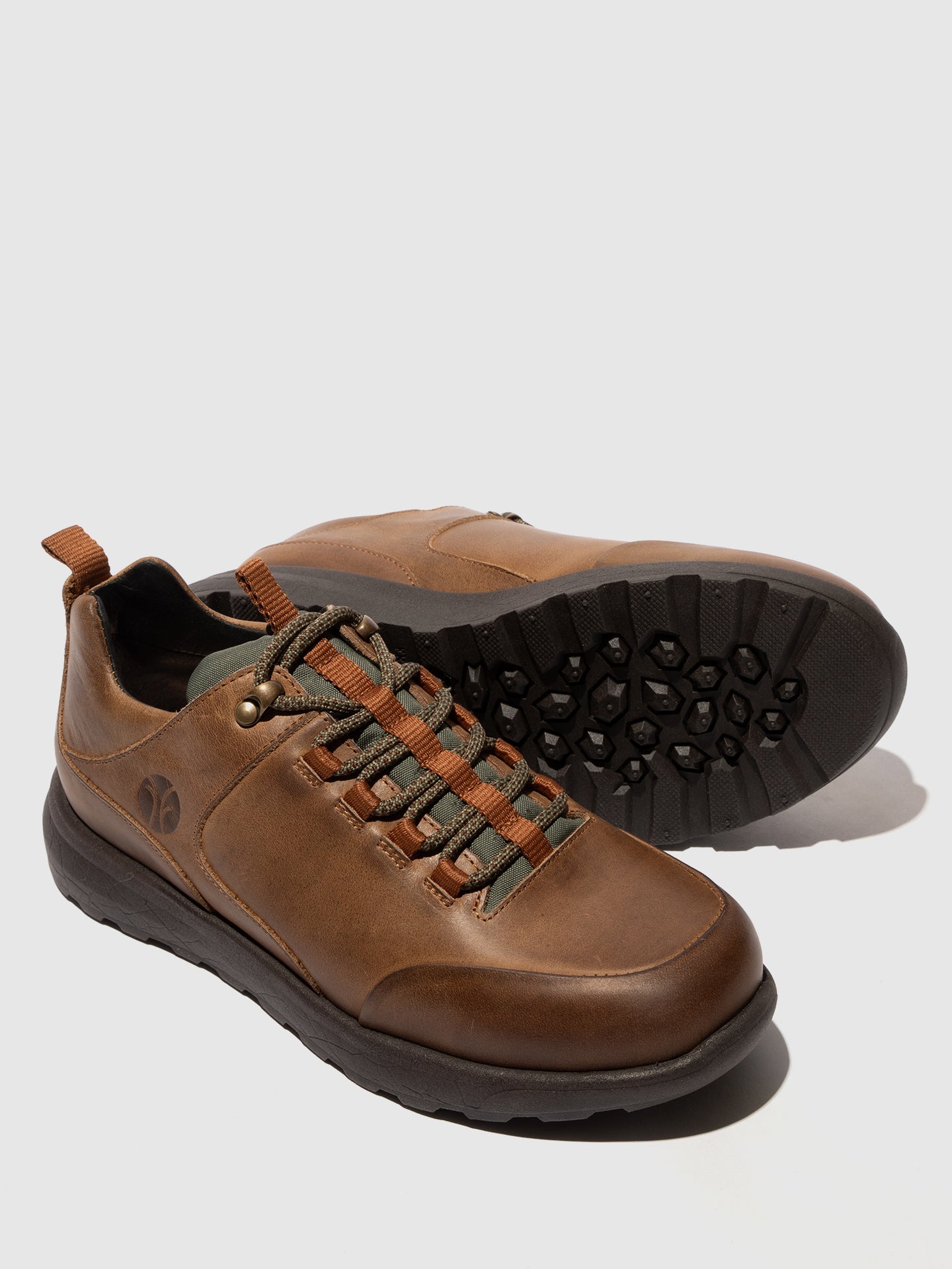 Sapatos com Atacadores em Pele Fred & Frederico ROFY Camel Khaki