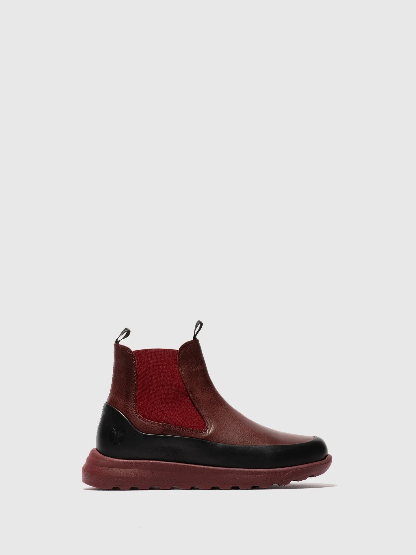 Botins Chelsea em Pele Fred & Frederico RURL Bordô e Preto