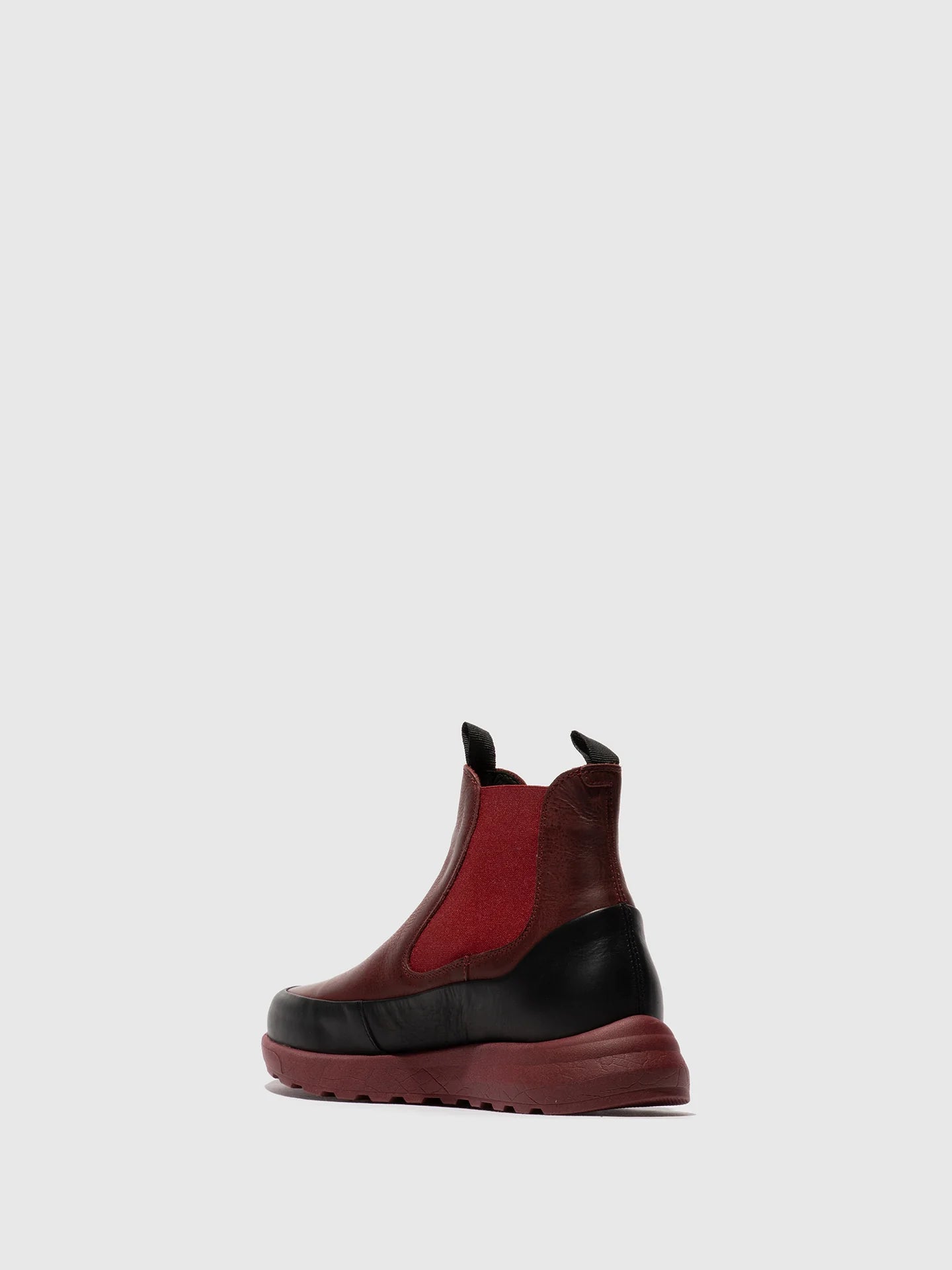 Botins Chelsea em Pele Fred & Frederico RURL Bordô e Preto