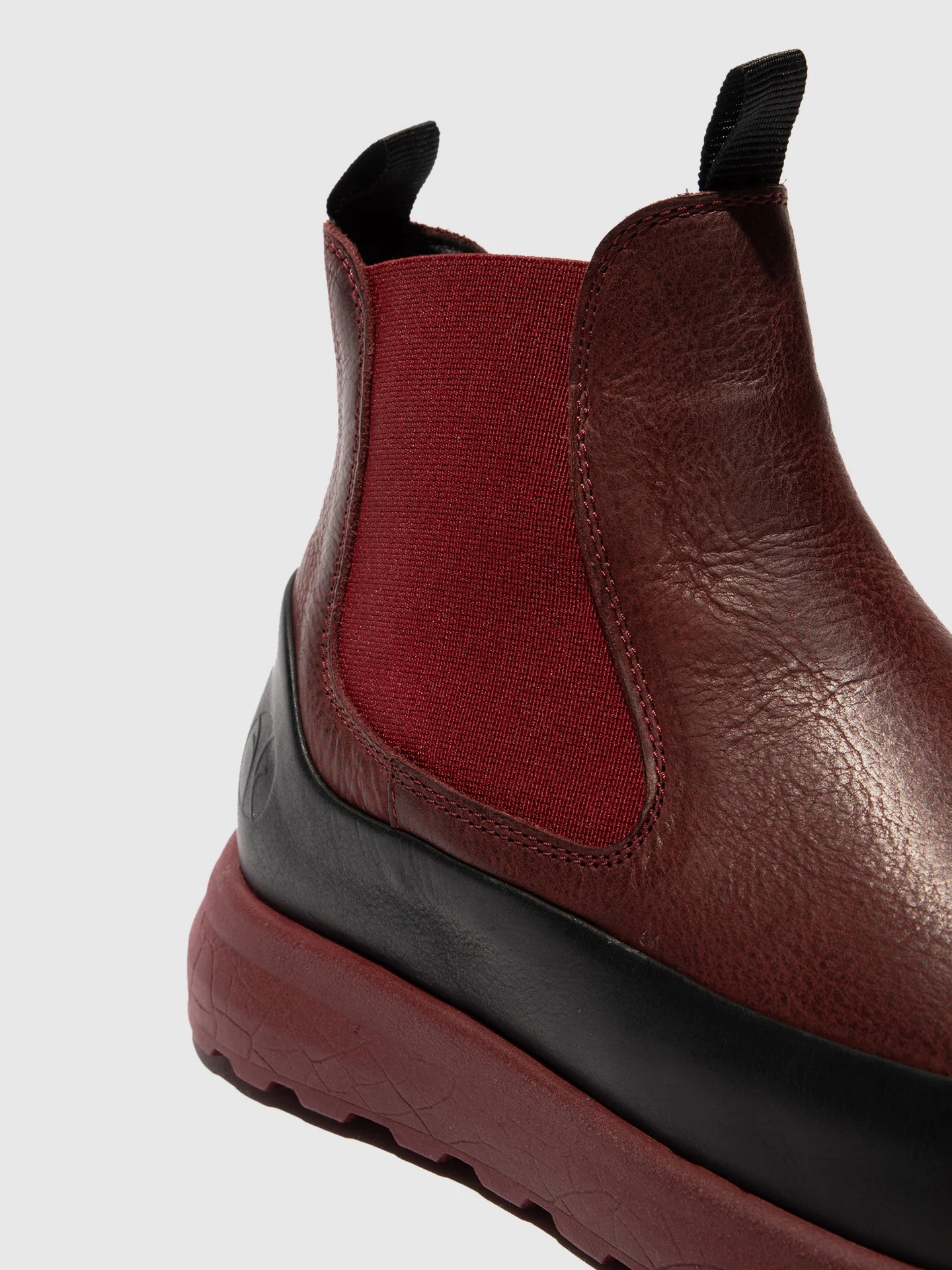 Botins Chelsea em Pele Fred & Frederico RURL Bordô e Preto