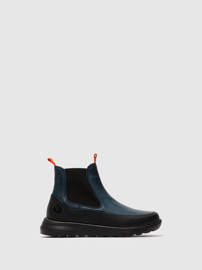 Botins Chelsea em Pele Fred & Frederico RURL Preto e Azul