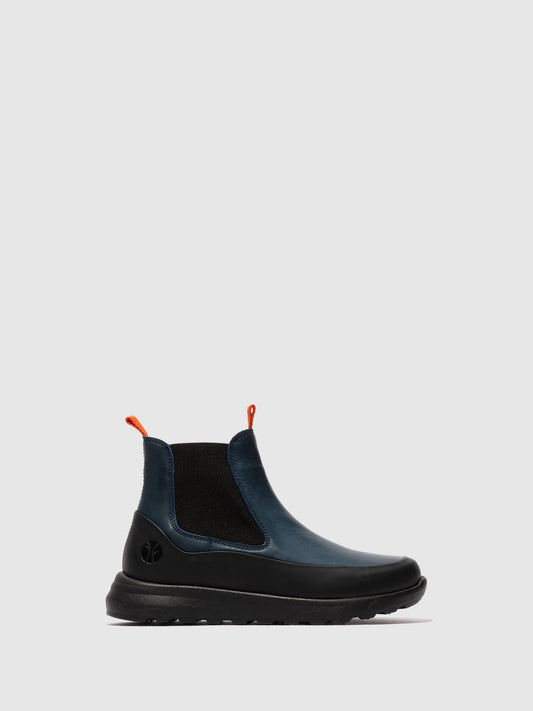 Botins Chelsea em Pele Fred & Frederico RURL Preto e Azul