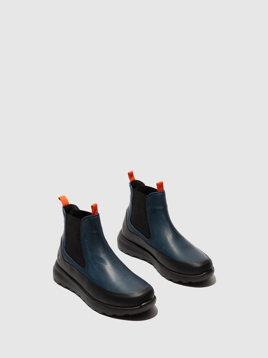 Botins Chelsea em Pele Fred & Frederico RURL Preto e Azul