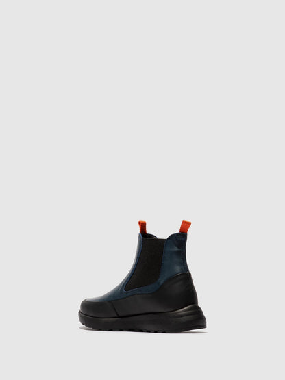Botins Chelsea em Pele Fred & Frederico RURL Preto e Azul