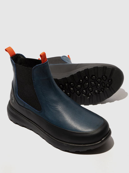 Botins Chelsea em Pele Fred & Frederico RURL Preto e Azul